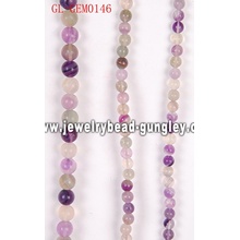 Natural purple fluorite round beads