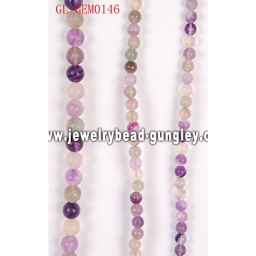 Natürliche violette Fluorit Runde Perlen