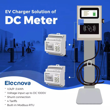 Medidor de energia elétrica montada em trilho DC para carregador EV