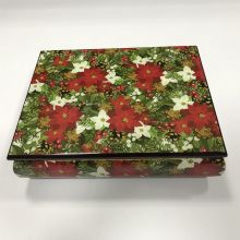 Caixa de embalagem de presente de madeira impressa em flor personalizada