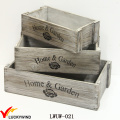 Shabby Chic Vintage Shallow Box Wood Planter Brown