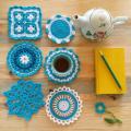 Handmade Milk Cotton Yarn Crochet Table Placemats Colorful Crochet Cup Coaster