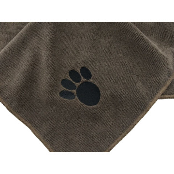 toalha do bordado da pata do gato do cão do microfiber