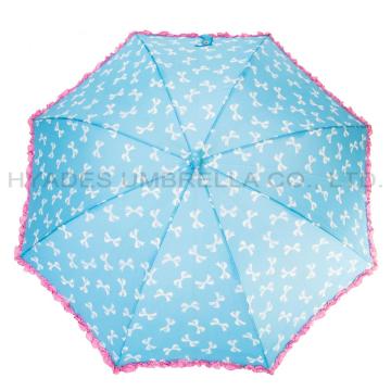 Frill Lace Cute Auto Open Kids Umbrella