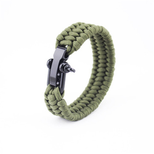 Stainless Steel U Shape Shackle Paracord Bracelet