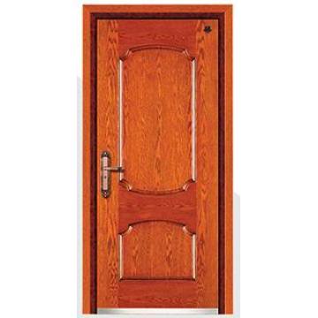 Puerta de seguridad blindada de madera moderna de acero