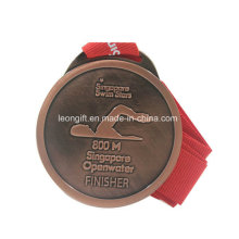 Médaille de la meilleure qualité plaquée cuivre de natation personnalisée