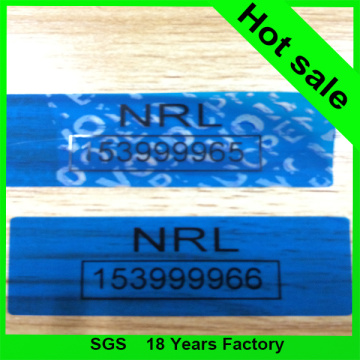 Tamper Proof Sealing Sicherheit Karton Tape mit Seriennummer