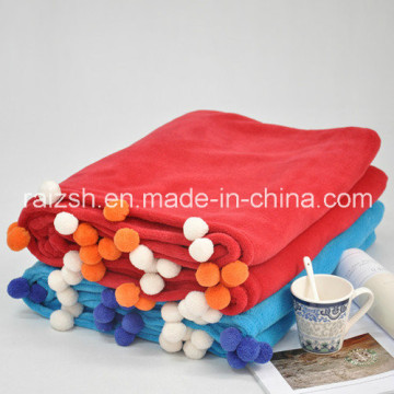 Polyester Thick Long Knitted Blanket Super Soft Plain Coral Blanket
