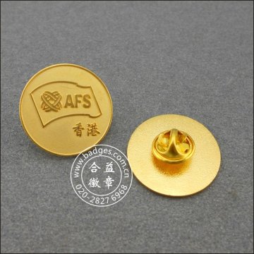 Круглый золотой значок, пользовательский организационный штырь отворотом (GZHY-LP-047)