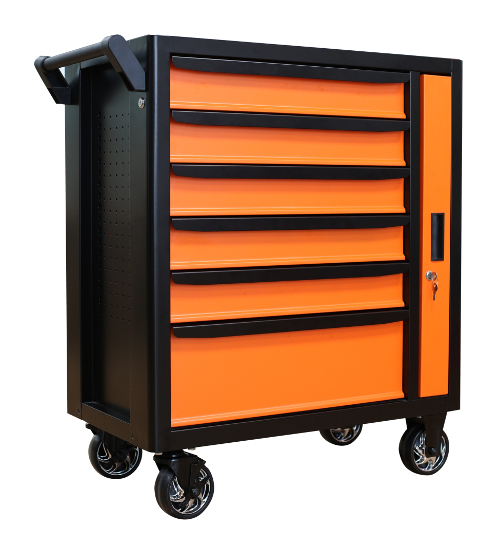 Orange Tool Cabinet with One Door