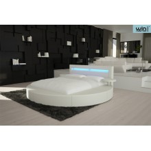 Round Bed Bedroom Set Furniture With LED Light