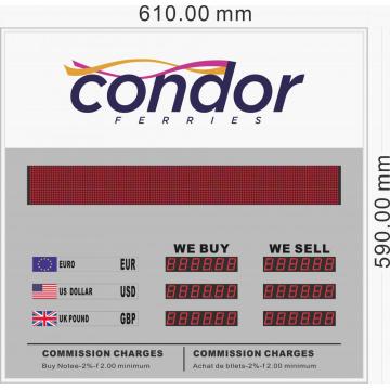 Currency exchange rate display board ERB-2803B+MS