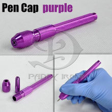 Capuchon de stylo de tatouage violet en acier inoxydable