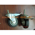 Industrial hooded caster with brake