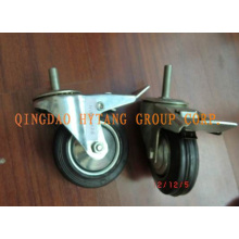 Industrial hooded caster with brake