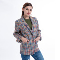 Fashionable thousand-bird checked cashmere overcoat