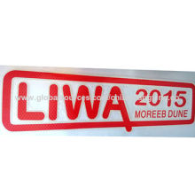 Pet/PVC White and Red Car Plate Design of Reflective Car Sticker