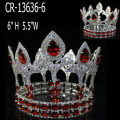 Strass Red Crystal Full Round Festzug Kronen Queen