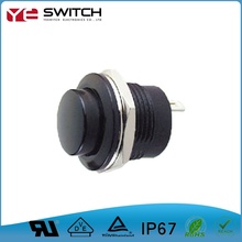 Momentary Black Push Button Switch 16 mm Plastic Button Switch with Screw