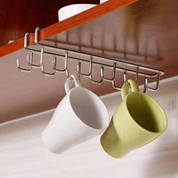 Cupboard Display Rack Under Cabinet Mug Hanger Rack