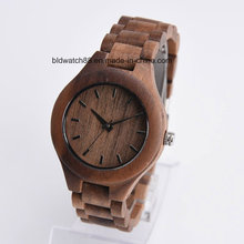 2017 New Design Japan Movement Solid Wood Relógios de pulso para homem Mulher