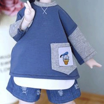 BJD Girl/Boy Hoodie Shorts Suit for YOSD/MSD Doll