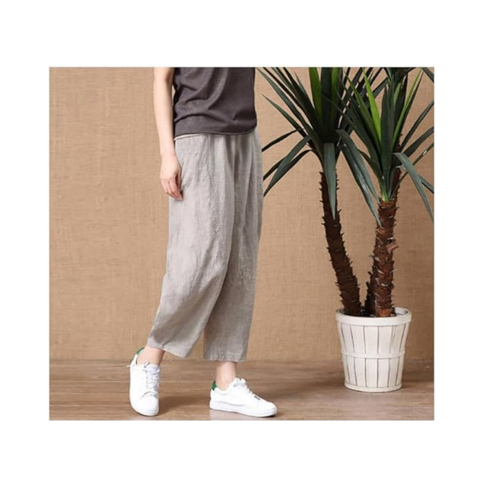 Cotton and linen wide leg pants Cotton and linen wide leg pants