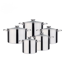 Stainless steel stock pot with glass lid