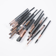 20PCS Private Label Makeup Brush with Black Handle Gold Ferrule