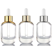 Glass dropper Bottle Gold Round shoulder