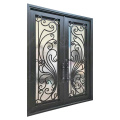 French Wrought Iron Door Security Entrance Double Doors