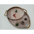 Oval Wooden Plate Set With Jute