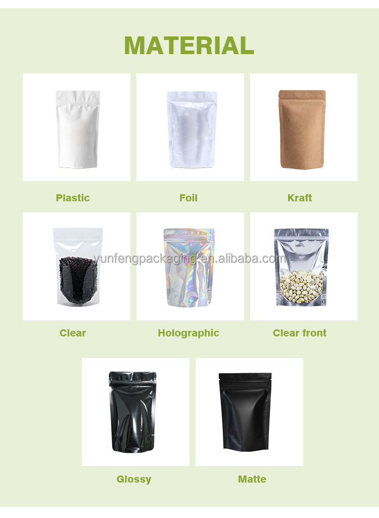 Custom plastic stand up zipper bag with printing Custom plastic stand up zipper bag with printing