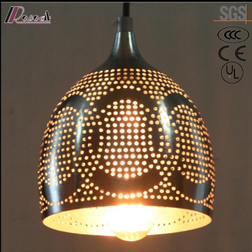 Black Metal Hollow Round Pendant Lighting with Dining Room