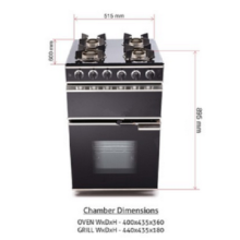 4 Burner Glass Gas Cooking Range Oven