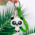 Customizd 3D Panda Silikon-Weich-PVC-Metall-Schlüsselanhänger