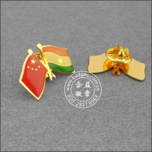 Chinese and Indian Flag Lapel Pin, Badge