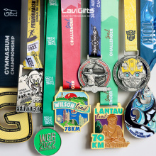 Médailles de sport de marathon personnalisé en gros métal