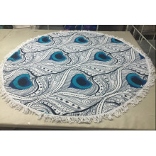 Nouvelle toile de coton de style tapisserie / serviette de plage ronde avec gland