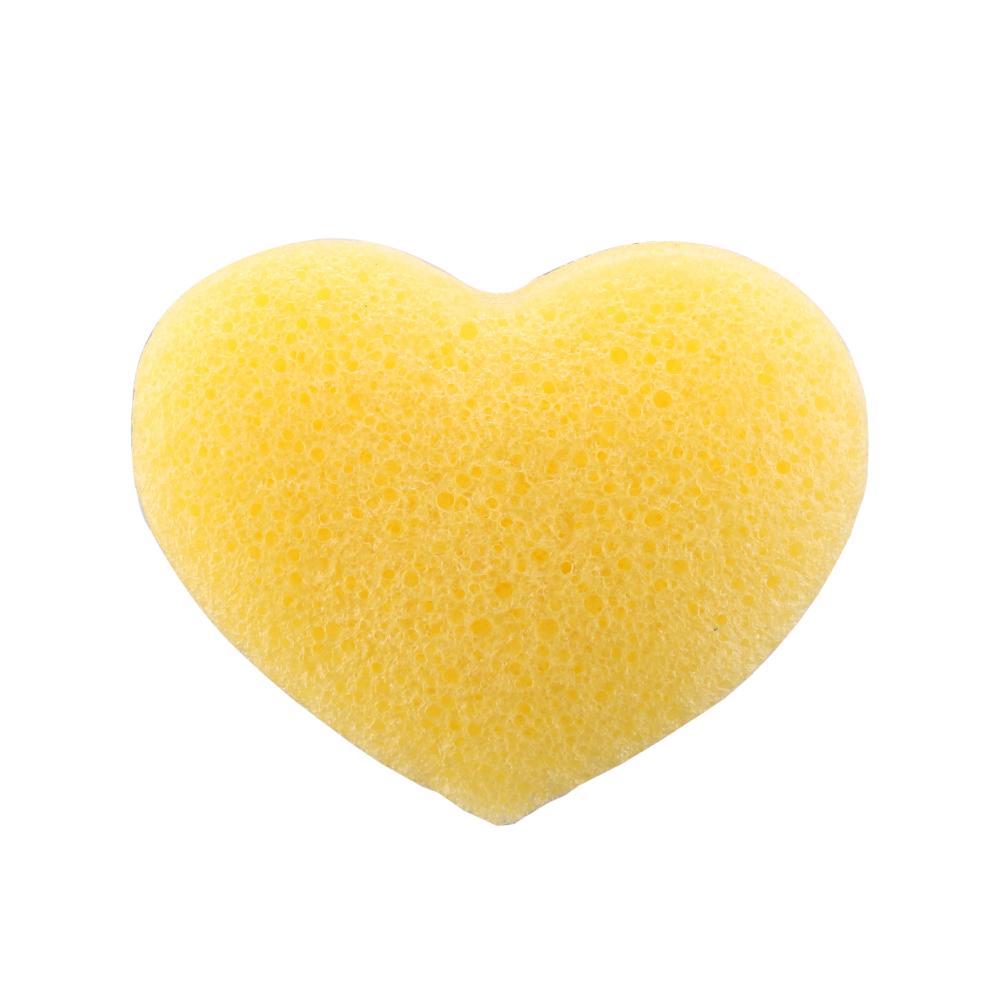 Heart shape yellow konjac sponge