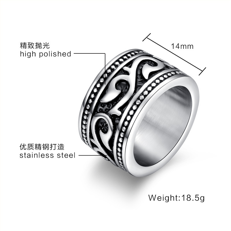 Antique Silver Plated Stainless Steel Ring For Men