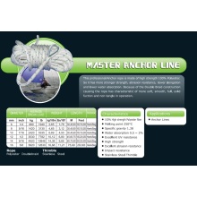 Verschiedene Größen der Master-Anker-Linie / Polyester-Seil / Doublebraid-Seil