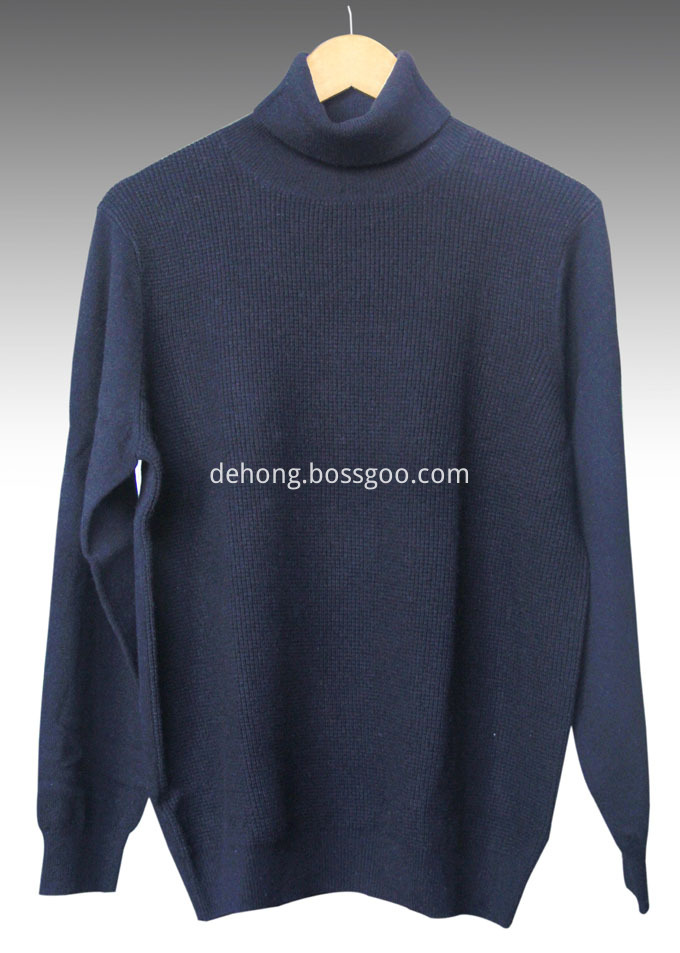 Navy Blue High Necked Cashmere Men S Sweater