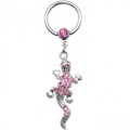 Calibre 14 Gem rose lézard Dangle anneau captif