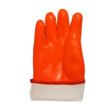 Fluorescent Orange PVC gloves open cuff 30cm