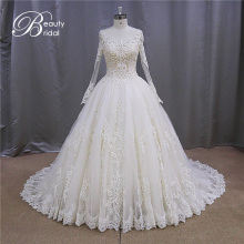 Xf1080 High Quality Plus Size Long Sleeve Musl; Im Wedding Dress