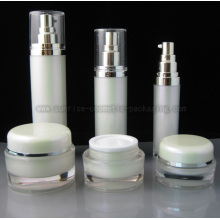 30ml50ml100ml blanc rond acrylique pompe presse émulsion bouteille