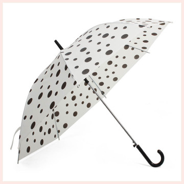 Auto Open DOT Impression de parapluie blanc droit (BD-69)