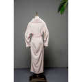 Pink waist belt island fleece long robe